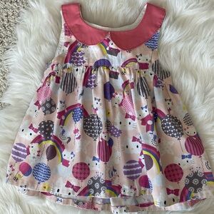 Hello Kitty girls peplum babydoll top Peter Pan collar - sleeveless size 6-7